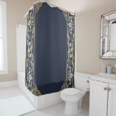 アールヌーボー、濃紺、金ゴールド、アンティーク、美女のépoque、 シャワーカーテン (インサイチュ)
