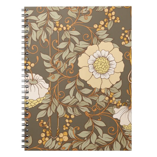 アールヌーボー：装飾フローラヴィンテージ。 ノートブック (正面)