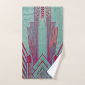 アールヌーボー，赤，ティール（緑がかった色），緑，ヴィンテージ，アートデコ，エル バスタオルセット (ハンドタオル)