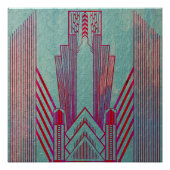 アールヌーボー,赤,ティール(緑がかった色),緑,ヴィンテージ,アートデコ,エル ポスター (正面)