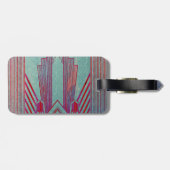 アールヌーボー，赤，ティール（緑がかった色），緑，ヴィンテージ，アートデコ，エル ラゲッジタグ (裏面横)