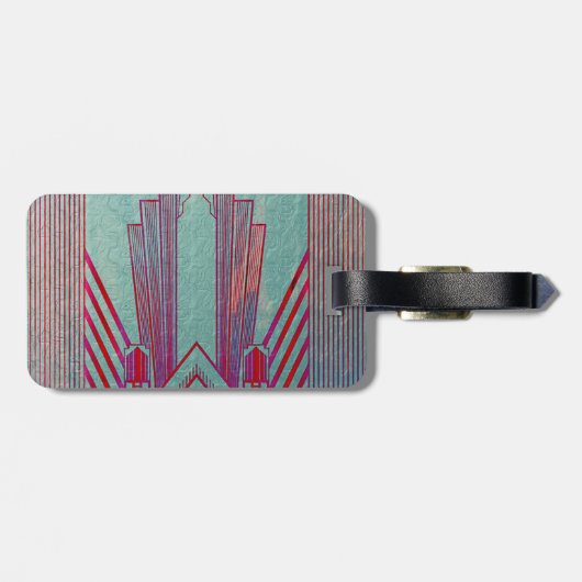 アールヌーボー,赤,ティール(緑がかった色),緑,ヴィンテージ,アートデコ,エル ラゲッジタグ (裏面横)