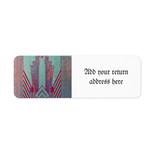 アールヌーボー，赤，ティール（緑がかった色），緑，ヴィンテージ，アートデコ，エル ラベル (正面)