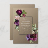 アールヌーボー,金ゴールド,,アートビクトリアンデコ,結婚s,カード 招待状 (正面/裏面)