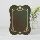 アールヌーボー,金ゴールド,暗いティール(緑がかった色),ビクトリアン,結婚s,カード (スタンド正面)