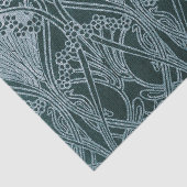 アールヌーボー、銀製灰色の青、パターン、ヴィンテージは、浸水します 薄葉紙 (詳細)