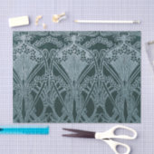 アールヌーボー、銀製灰色の青、パターン、ヴィンテージは、浸水します 薄葉紙 (クラフト)