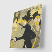 アールヌーボー、Divan Japonais by Toulouse Laurec スクエア壁時計 (傾斜)