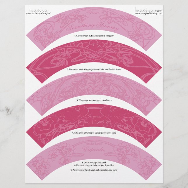 アールヌーボーDIYクリスマスカップケーキラッパー (正面)