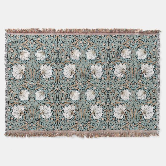 アールヌーボーMorrisのPimpernelの花柄のブランケット スローブランケット (正面)