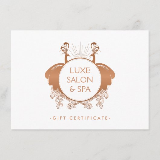 アールヌーボーpeacocksバラ金ゴールドギフト証明書 (正面)