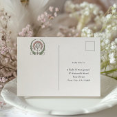 アールヌーボーRSVPおよびアドレスカードフローラモチーフ 招待状