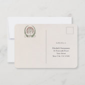 アールヌーボーRSVPおよびアドレスカードフローラモチーフ 招待状 (裏面)