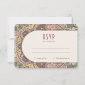 アールヌーボーRSVPおよびアドレスカードフローラモチーフ 招待状 (正面)