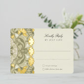 アールヌーボーRSVPカー結婚ドのウォームアース 箔招待状 (立ち正面)