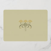 アールヌーボーRSVPカー結婚ドのウォームアース 箔招待状 (裏面)