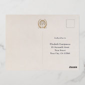 アールヌーボーRSVPハガキとゴールデンハイライト 箔シーズンポストカード (裏面)