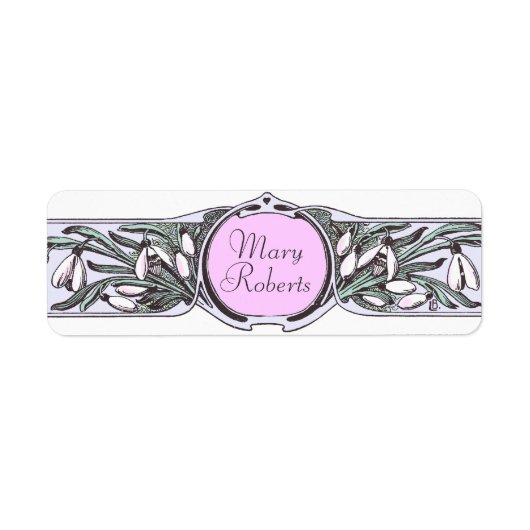 アールヌーボーSnowdropの花園芸缶詰になります ラベル (正面)