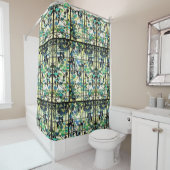 アールヌーボーTiffanyのステンドグラスのブドウ園のブドウ シャワーカーテン (インサイチュ)