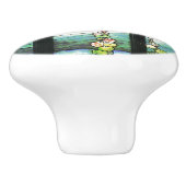 アールヌーボーTiffanyのステンドグラスの庭のノブ セラミックノブ (側面)