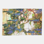 アールヌーボーTiffanyのステンドグラスの自然 キッチンタオル (横)
