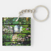 アールヌーボーTiffanyのステンドグラスの自然 キーホルダー (裏面)