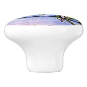 アールヌーボーTiffanyのステンドグラスの藤のノブ セラミックノブ (側面)