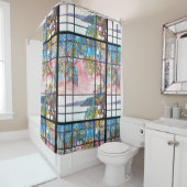 アールヌーボーTiffanyのステンドグラスの藤の花 シャワーカーテン (インサイチュ)