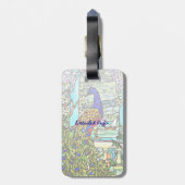 アールヌーボーVintageTiffanyのステンドグラスの孔雀 ラゲッジタグ (裏面縦)