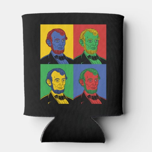 アールポップ・アートのアブラハムリンカーン 缶クーラー (裏面)