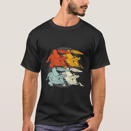 アールポップ・アートのアリゲーターワニ Tシャツ (正面)