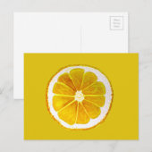 アールポップ・アートのイエローレモンフルーツオリジナル水彩 ポストカード (正面/裏面)
