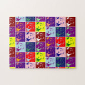 アールポップ・アートのガール長髪 ジグソーパズル (横)