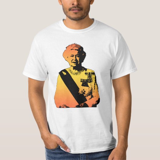 アールポップ・アートのクイーンエリザベス Tシャツ (正面)