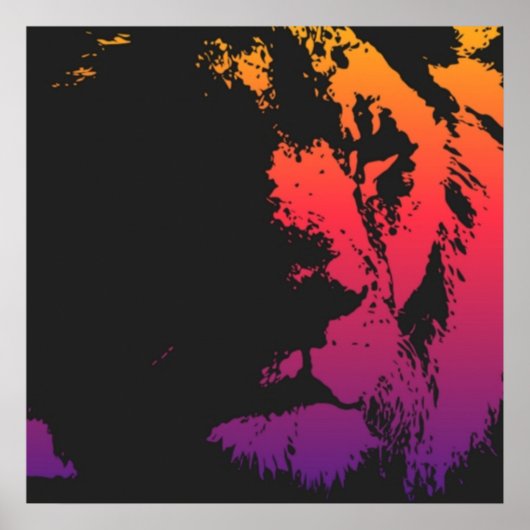 アールポップ・アートのジャマイカラスタファリアンライオン ポスター (正面)