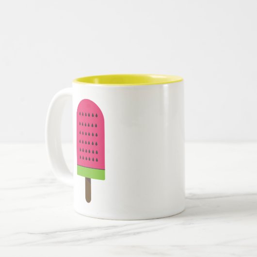 アールポップ・アートのスイカかわいいフルーツポピュシクル ツートーンマグカップ (正面左)