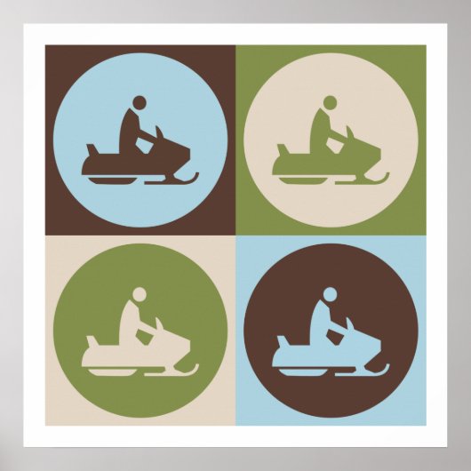 アールポップ・アートのスノーモービル ポスター (正面)