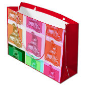 アールポップ・アートのスノーモービル ラージペーパーバッグ (裏面アングル)