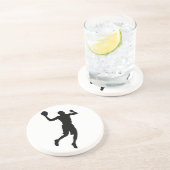 アールポップ・アートのバスケットボール選手のシルエット コースター (側面)