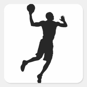 アールポップ・アートのバスケットボール選手のシルエット スクエアシール
