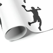 アールポップ・アートのバスケットボール選手のシルエット ラッピングペーパー (ロールコーナー)