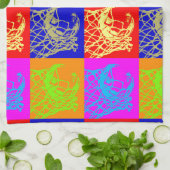 アールポップ・アートのバスケットボール キッチンタオル (折り畳み)