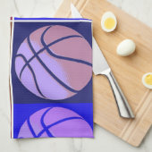 アールポップ・アートのバスケットボール キッチンタオル (四つ折り)