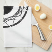 アールポップ・アートのバスケットボール キッチンタオル (四つ折り)