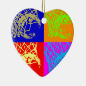 アールポップ・アートのバスケットボール セラミックオーナメント (右)