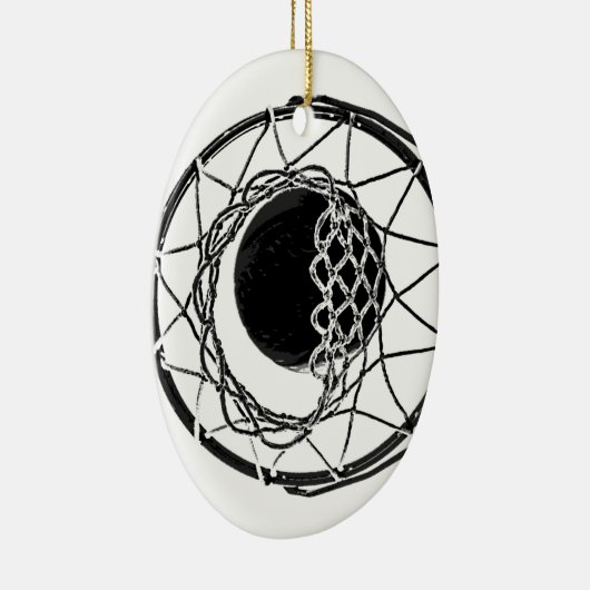 アールポップ・アートのバスケットボール セラミックオーナメント (右)