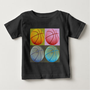 アールポップ・アートのバスケットボール ベビーTシャツ
