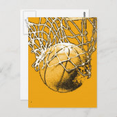 アールポップ・アートのバスケットボール ポストカード (正面/裏面)