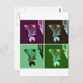 アールポップ・アートのバスケットボール ポストカード (正面/裏面)