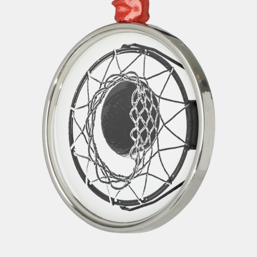 アールポップ・アートのバスケットボール メタルオーナメント (左)